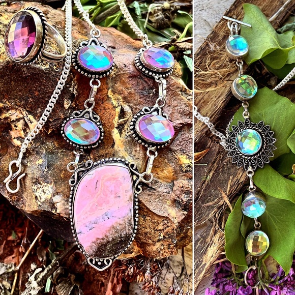 Rainbow Topaz Grey Pearl Sterling Silver 925 Assortment of Beautiful Jewelry - Picture 1 of 14